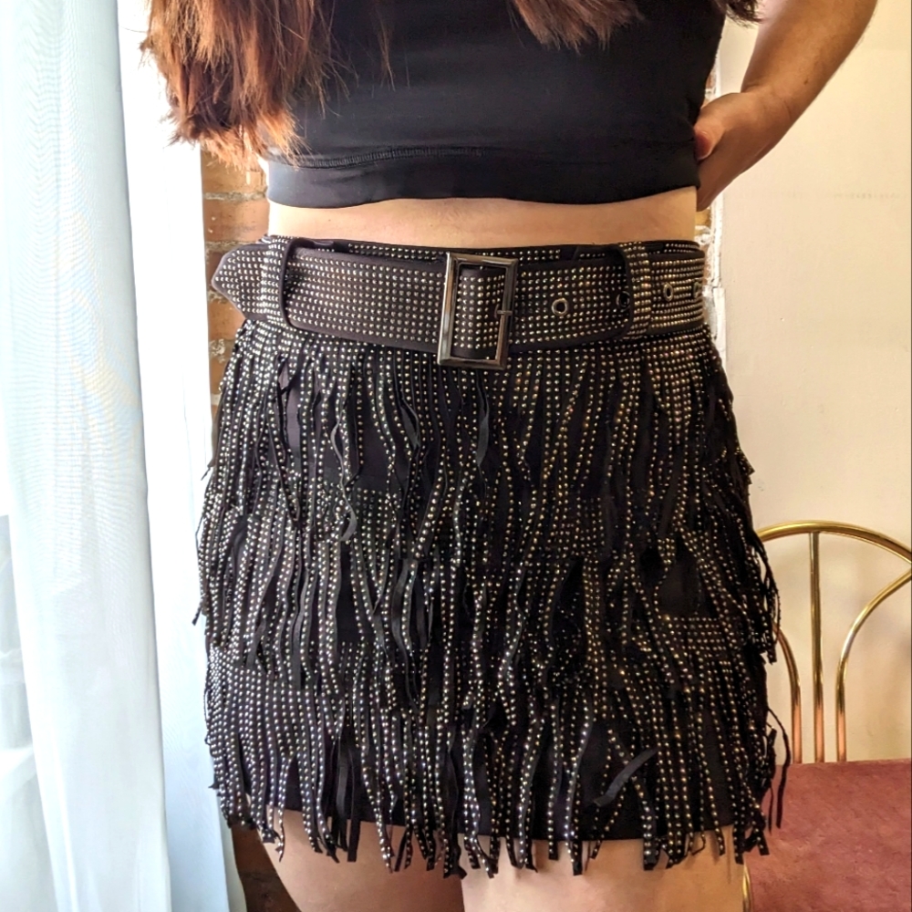 Eye Catcher Fringe Skort